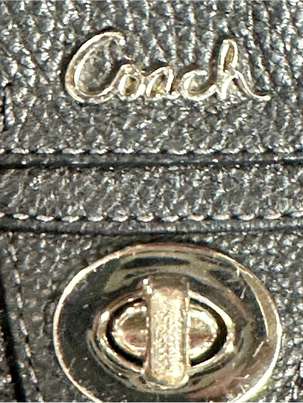 Coach Black Pebbled Leather Crossbody Turnlock Pocket Shoulder Bag Small - Picture 7 of 10